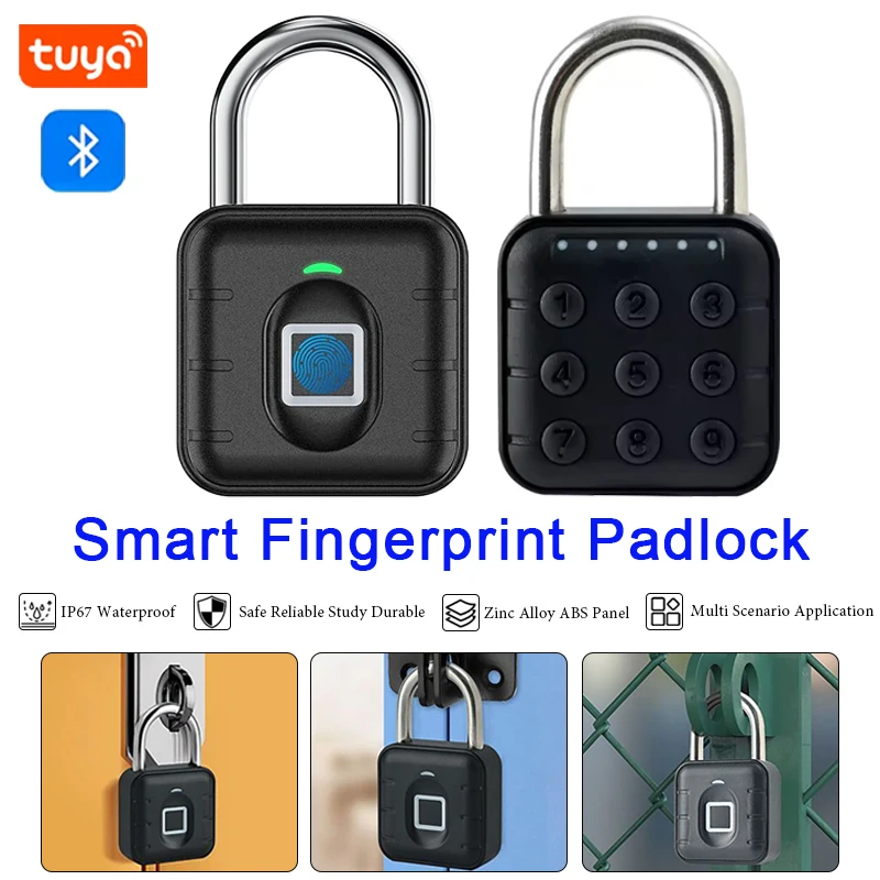 

Умный Bluetooth-замок Tuya Smart с мини-сканером отпечатков пальцев, портативный, без ключа, электронный, для багажа и сумок, защита от кражи