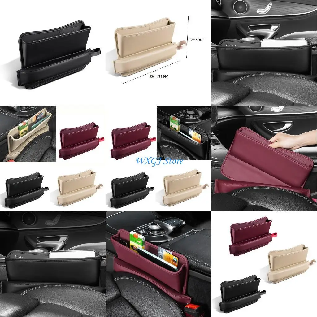 

37JE Multi-functional Car for Seat for Gap Filler Leather Crevice Storage Box Slotted Front Driving Side Filler