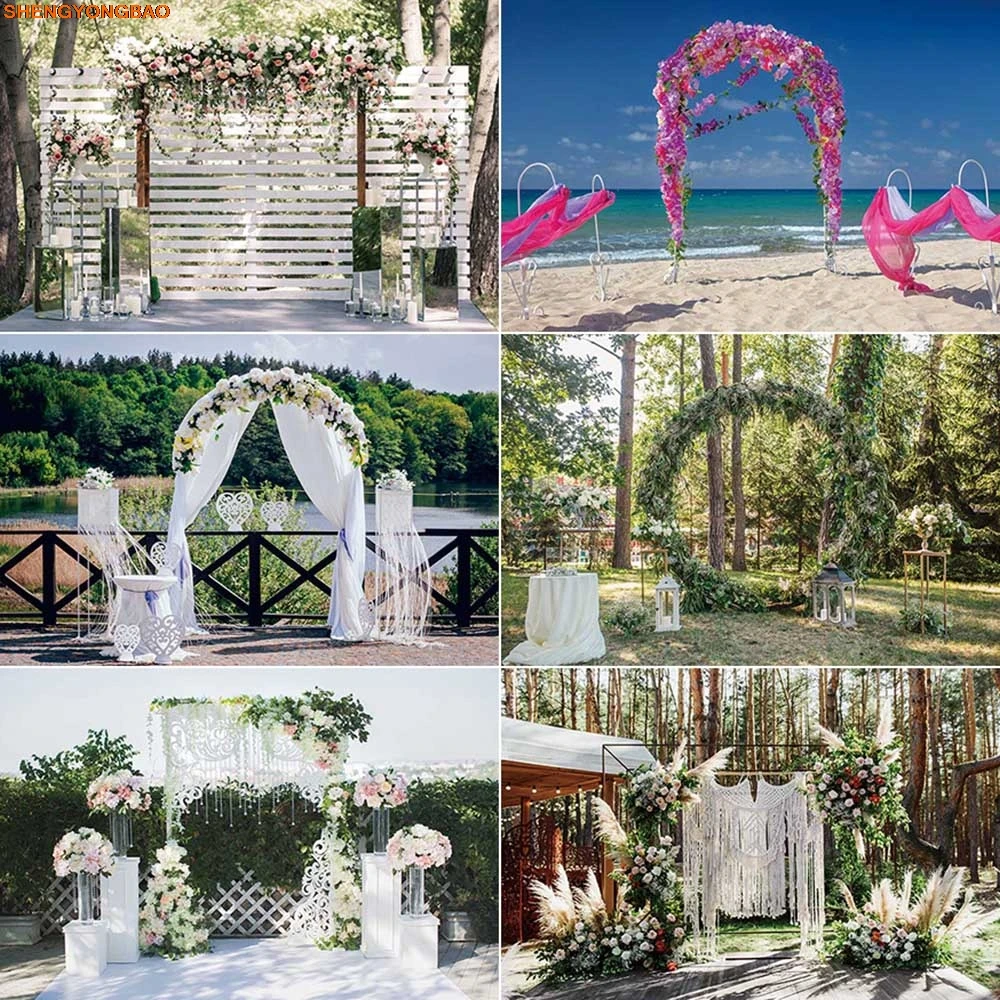 

Wedding Arch Photography Background Artifical Plants Curtain Rose Photocall Backdrop Children Studio Photocall Supplies