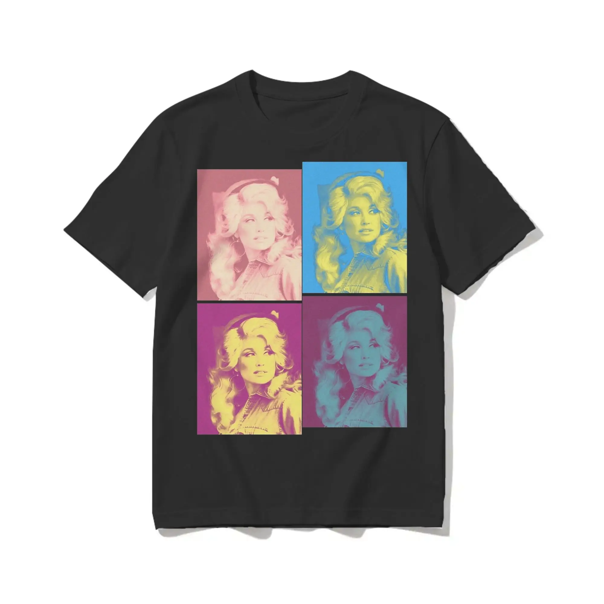 Retro Dolly Parton Four Colors 80s T-Shirt for Men Women  Novelty Cotton Tee Shirt Crewneck Short Sleeve T Shirts New Clothing