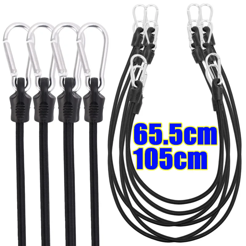 

Высокоэластичная веревка для мотоцикла и велосипеда с крючками, банджи для кемпинга на открытом воздухе, безопасная нагрузка, 65/105 см, банджи-шнуры