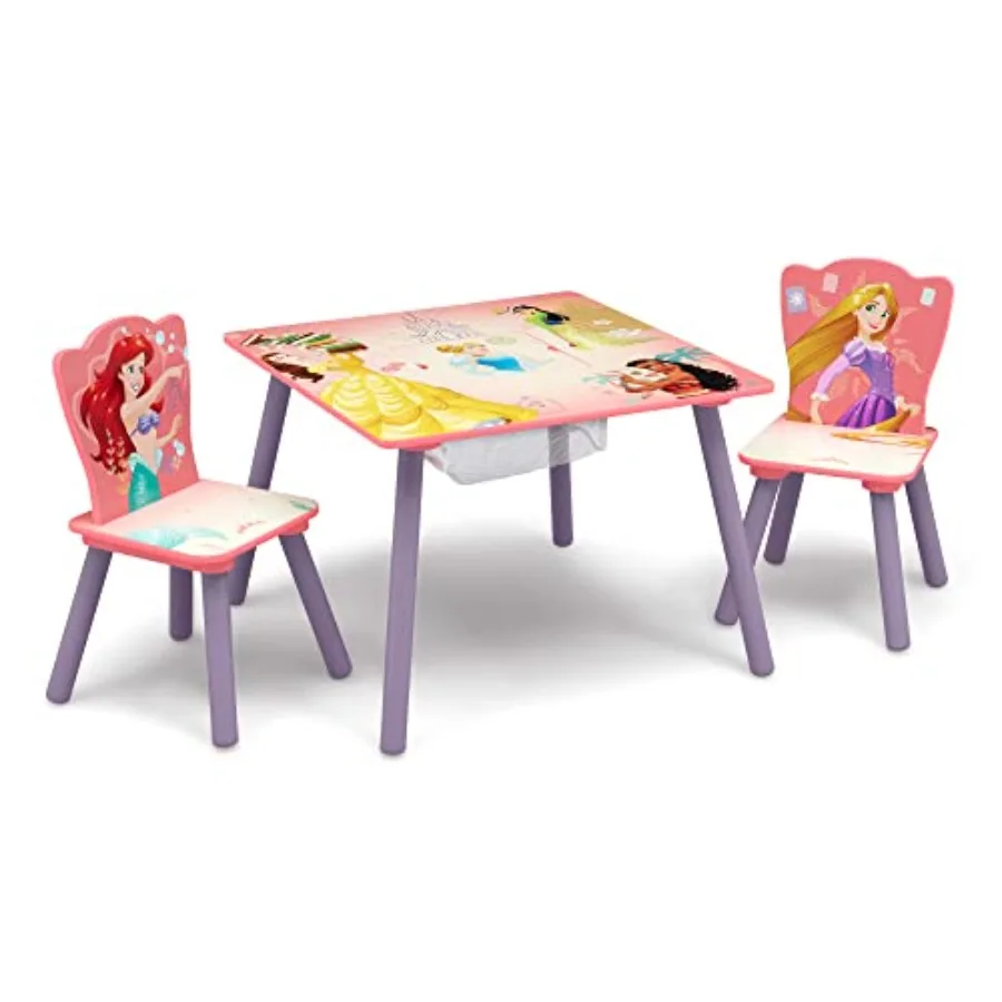 Delta Table and Chair Set with Storage 2 Chairs Included - Ideal for Arts and Crafts Snack Time Homeschooling Homework and More