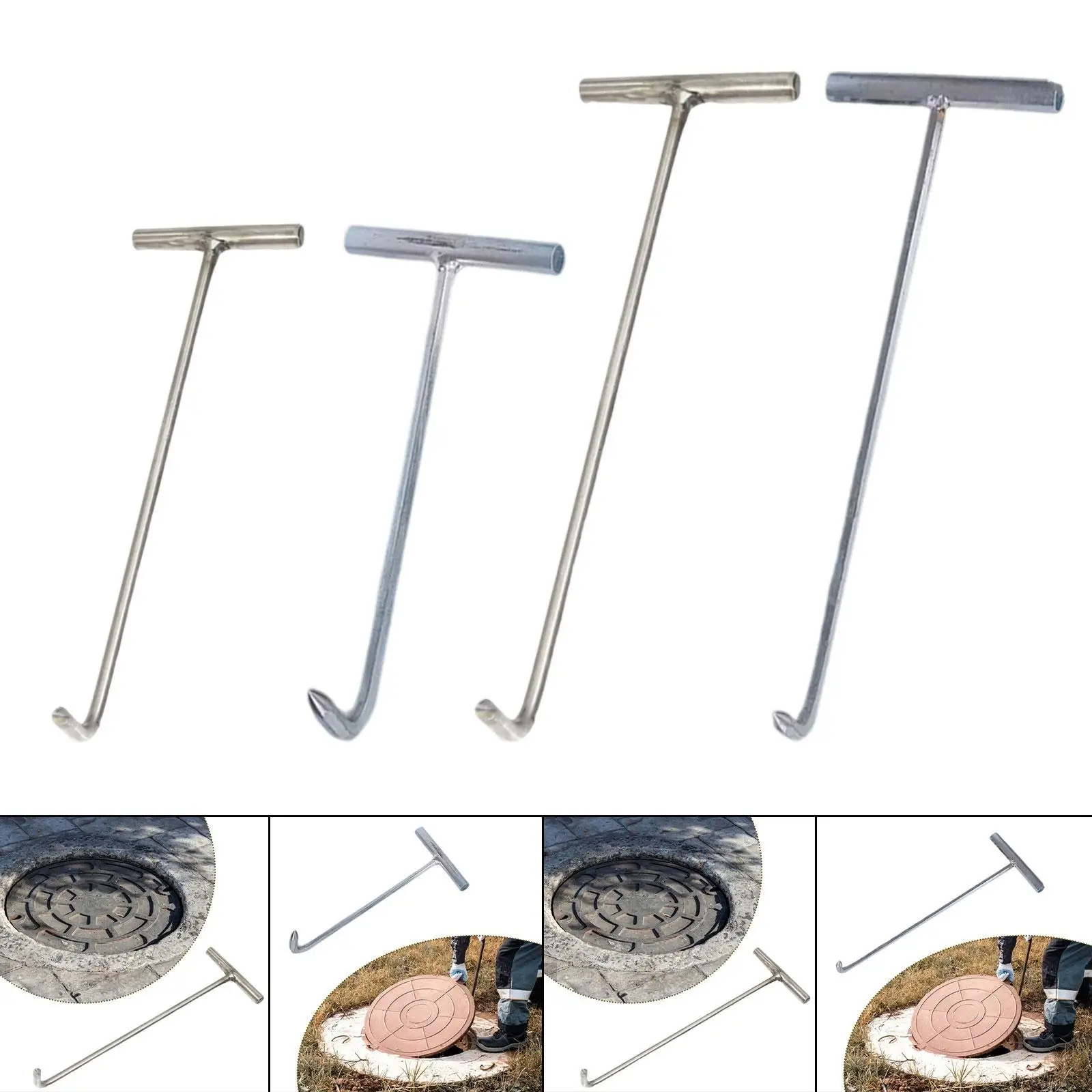 Manhole Hook Tool,Utility Tool,Versatile Well Lid Pull Spring Rolling Doors Lifting Heavy Duty Door Lifting Hook Single Hook