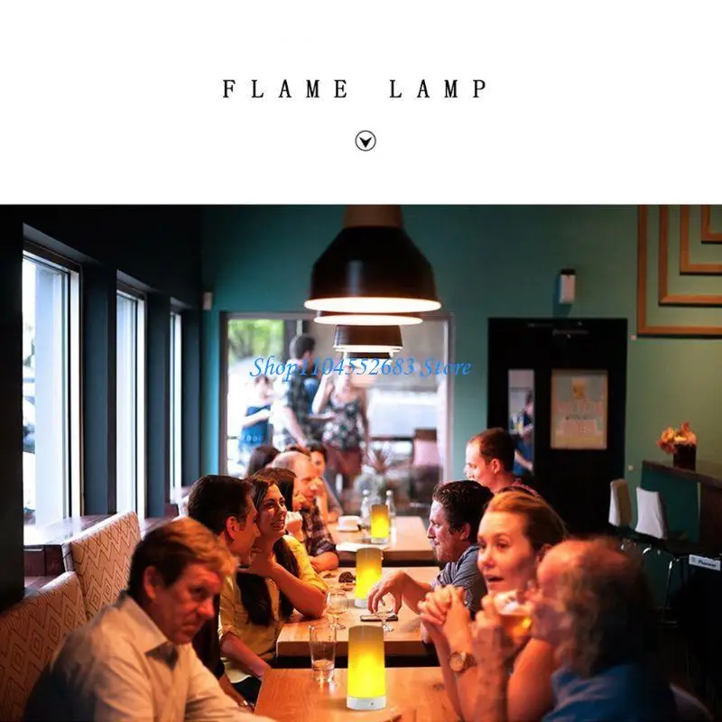 Bombilla LED con efecto llama Y6GD, lámpara bombilla llama con pilas recargable por USB