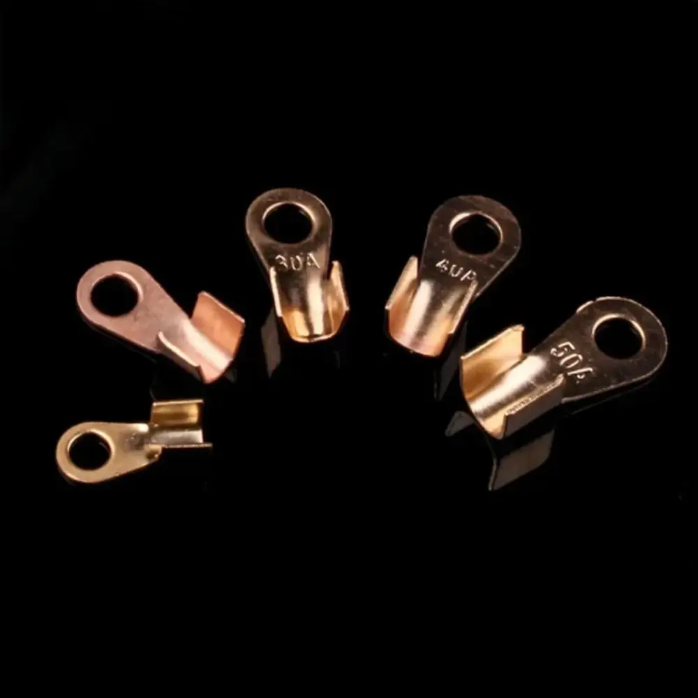 OT Type Wire Terminal Solid Copper Red Copper Crimp Terminals Round Lug Bare Nose Lugs Binding Post Electrical Connection