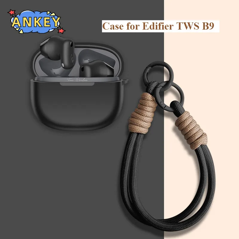 حافظة لهاتف Edifier TWS B9 غطاء حماية ناعم من السيليكون مع سلسلة مفاتيح قصيرة