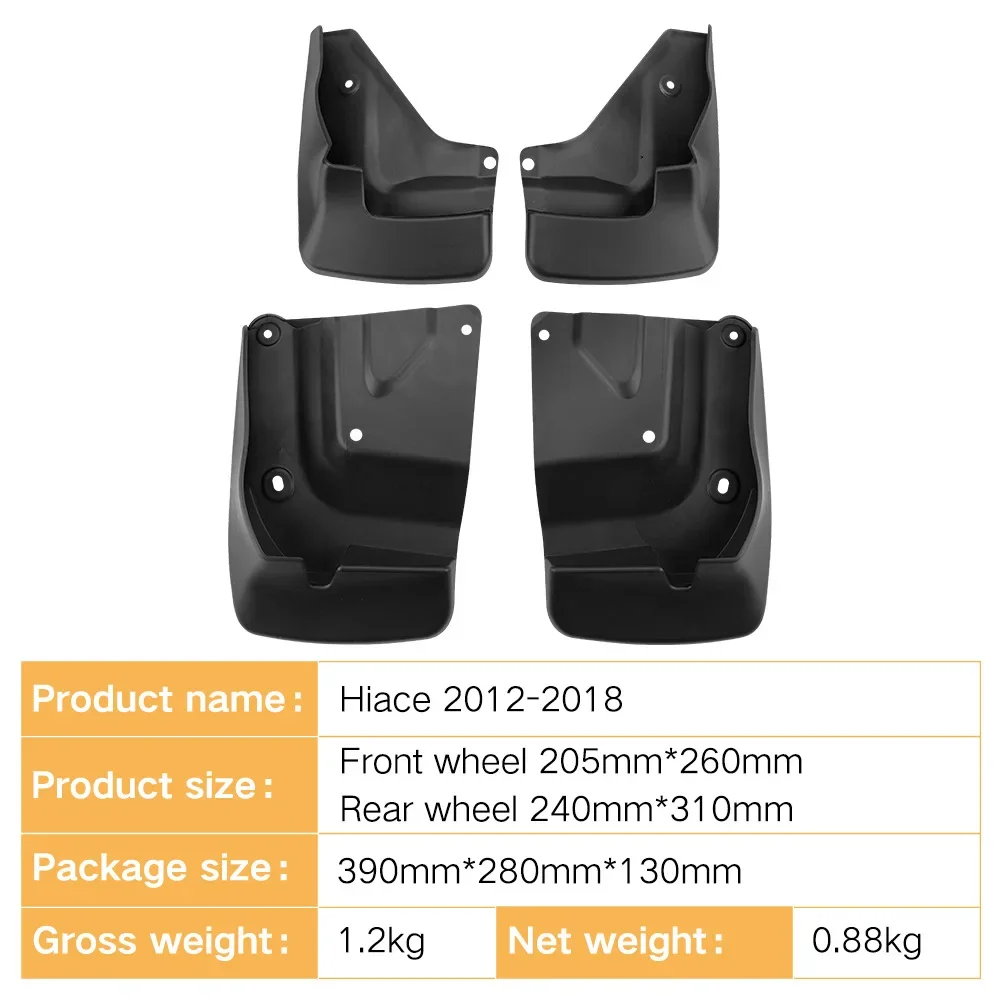 Mudguard For Toyota Haice 2012 2013 2014 2015 2016 2017 2018 Soft Fenders Car Tire Parts