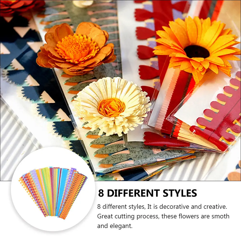 60Pcs Quilling Paper Strips Flower Art Set Bright Colors DIY Flower Petal Craft for Cards Scrapbooks Wedding Party Decorations
