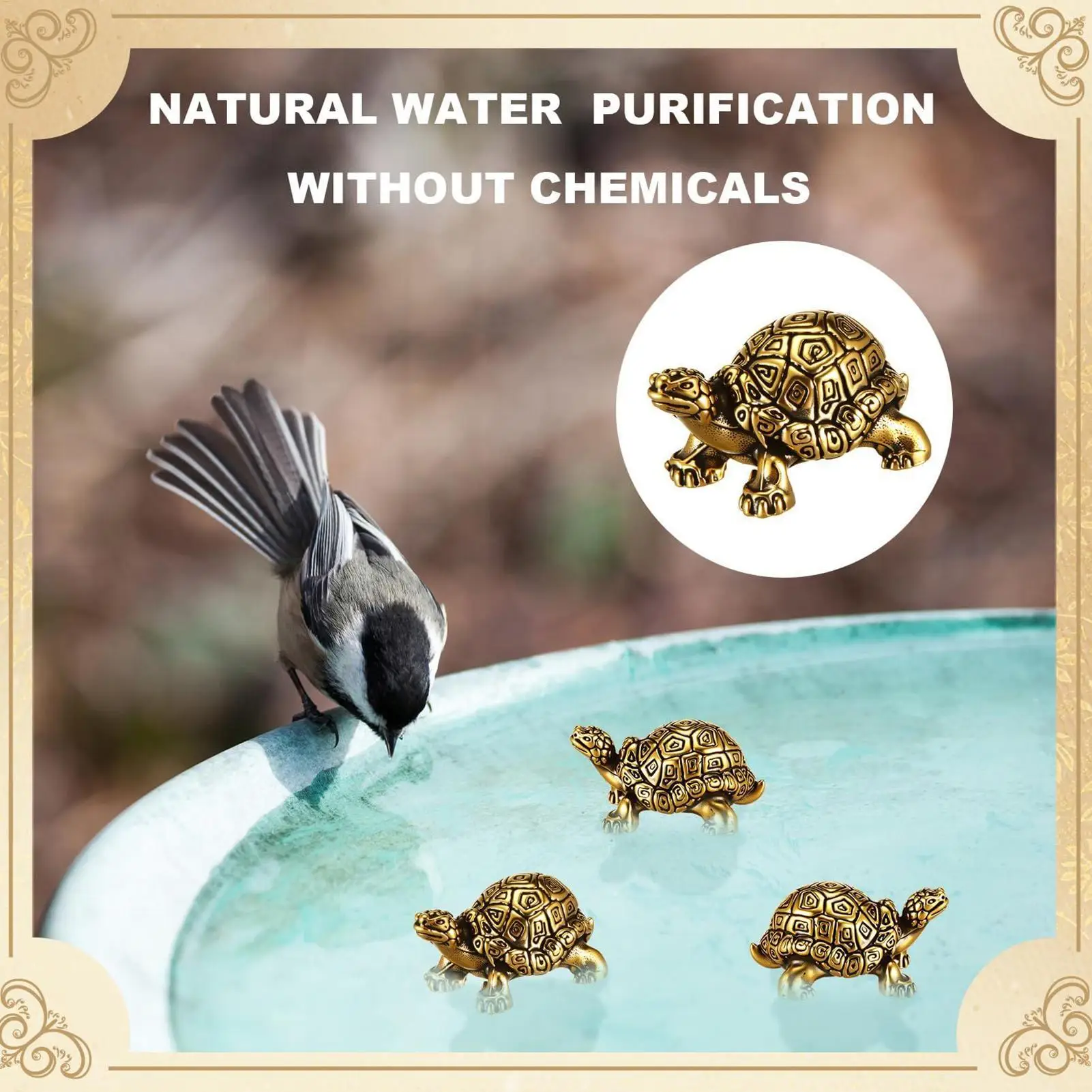 

Bird Bath Purification Discs 4Piece Ornaments Copper Bird Bath Disc For Fountain Outdoor Garden Water Winter Cleaning Outside