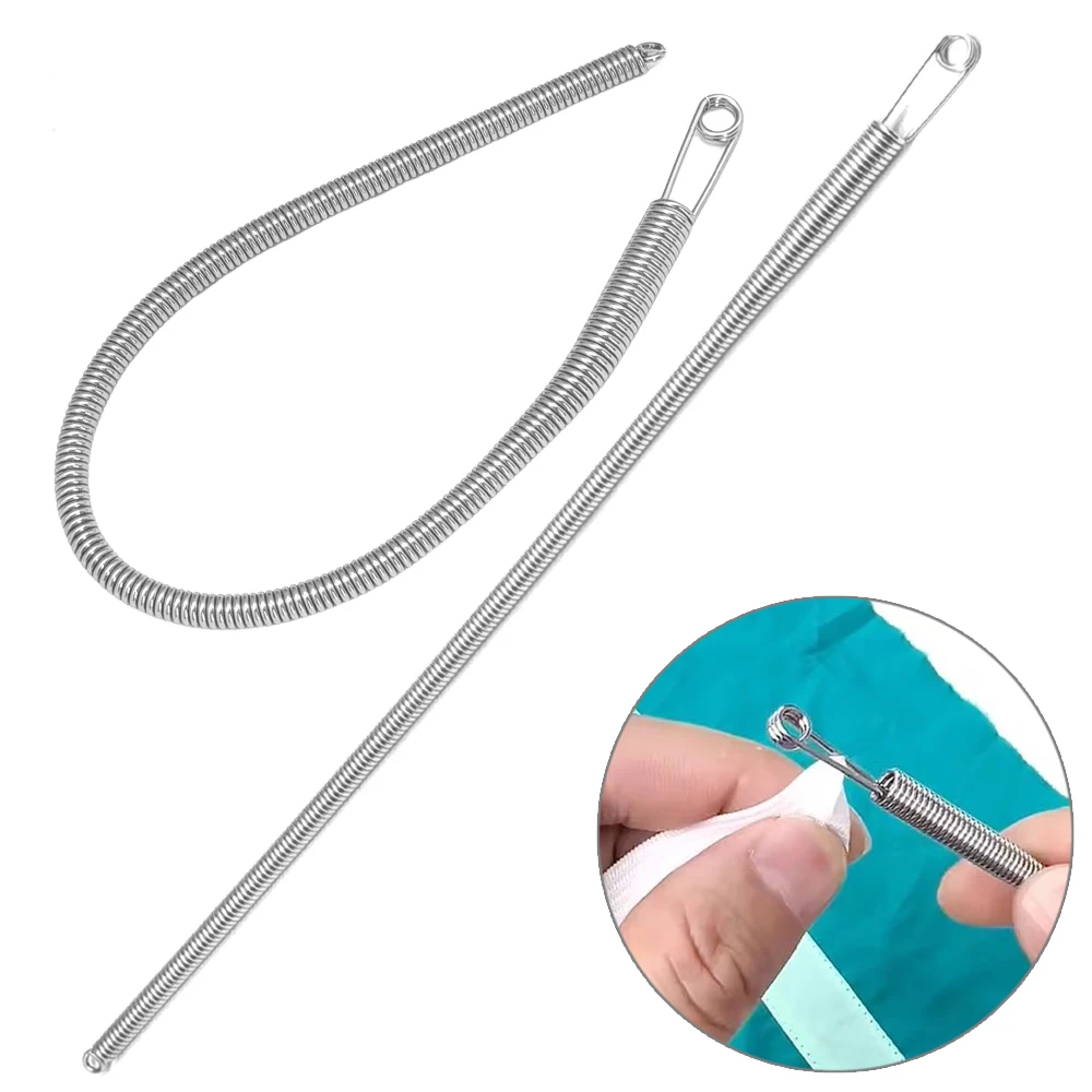 Bendable Spring Drawstring Threader Clip Pants Hoodies Elastic Band Lace Cord Flexible Drawstring Thread DIY Sewing Accessories