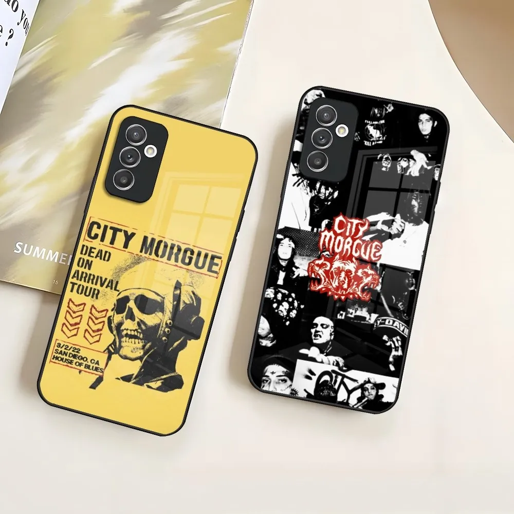 City Morgue Cerberus Phone Case for Samsung S24 Ultra S23 S22 S20 Fe S21 Plus Galaxy A54 A34 A24 A53 M54 Note 20 Glass Cover