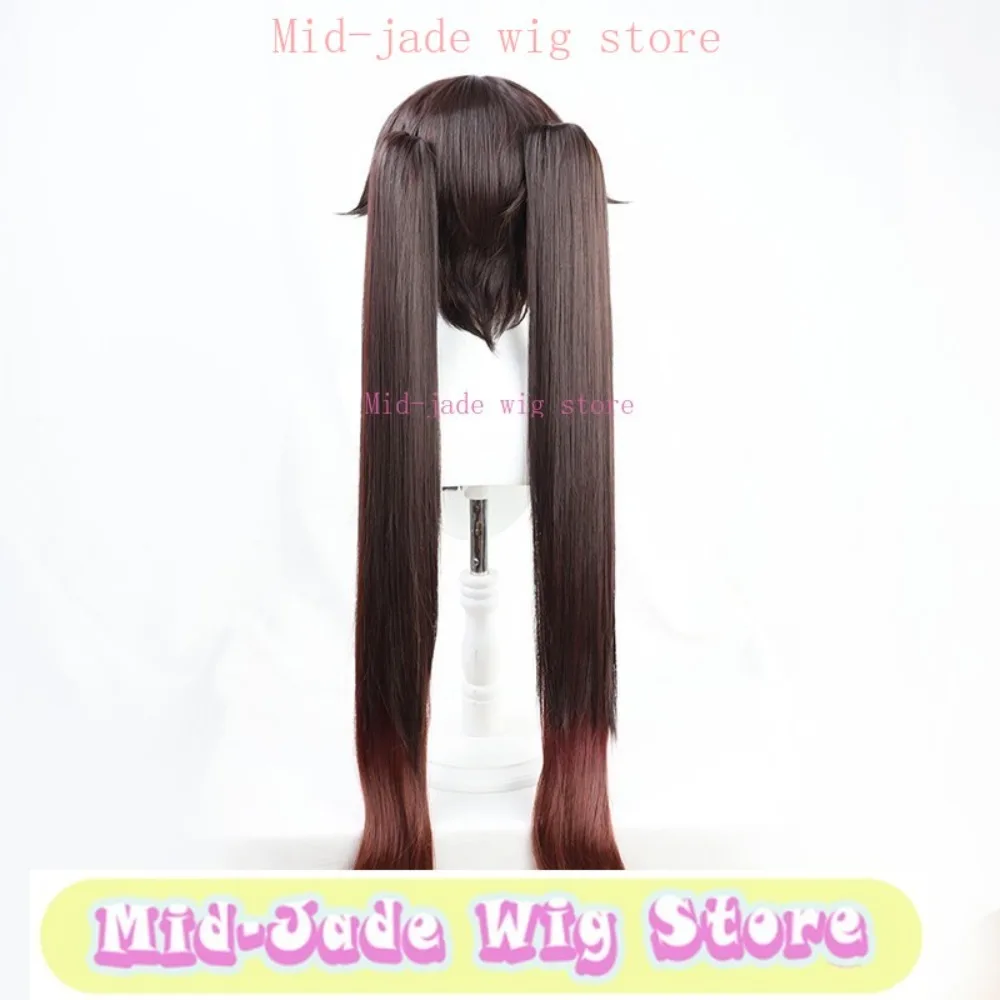 

Genshin Impact Hu Tao Anime Cosplay Party Wig Gradient Red Double Ponytail Costume Prop Synthetic Hair Heat Resistant Fiber