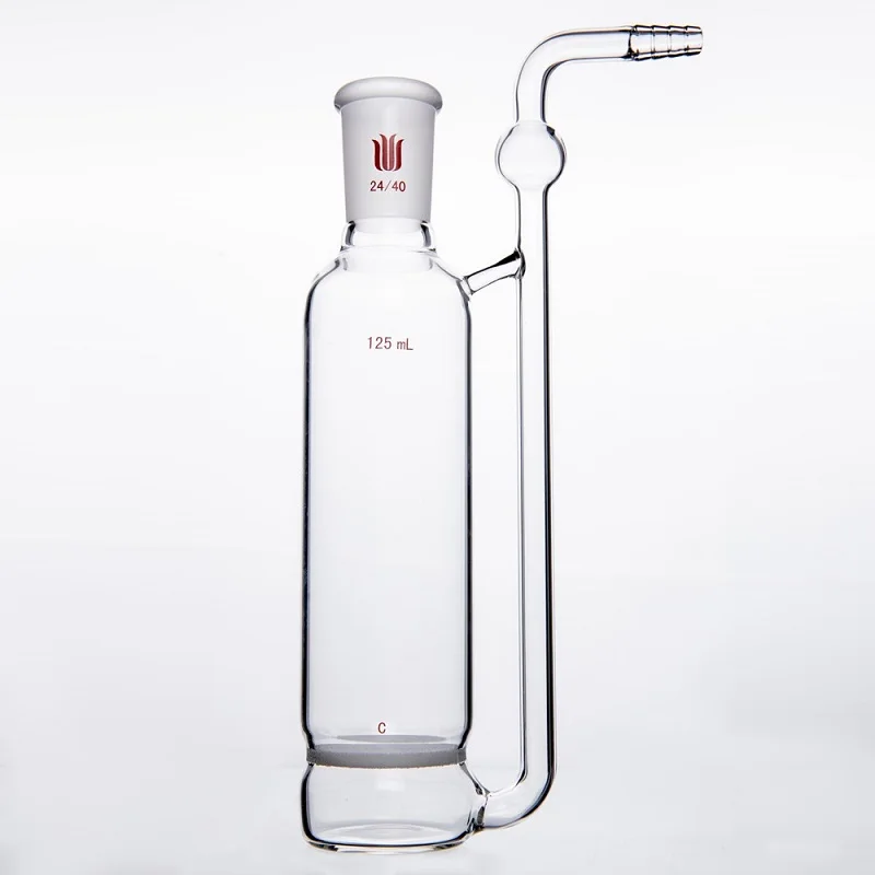 SYNTHWARE G2 sand plate, Gas washing device, 125mL/350mL, Joint 24/40, BOTTLE, GAS WASHING, FRITTED, Borosilicate glass, B31