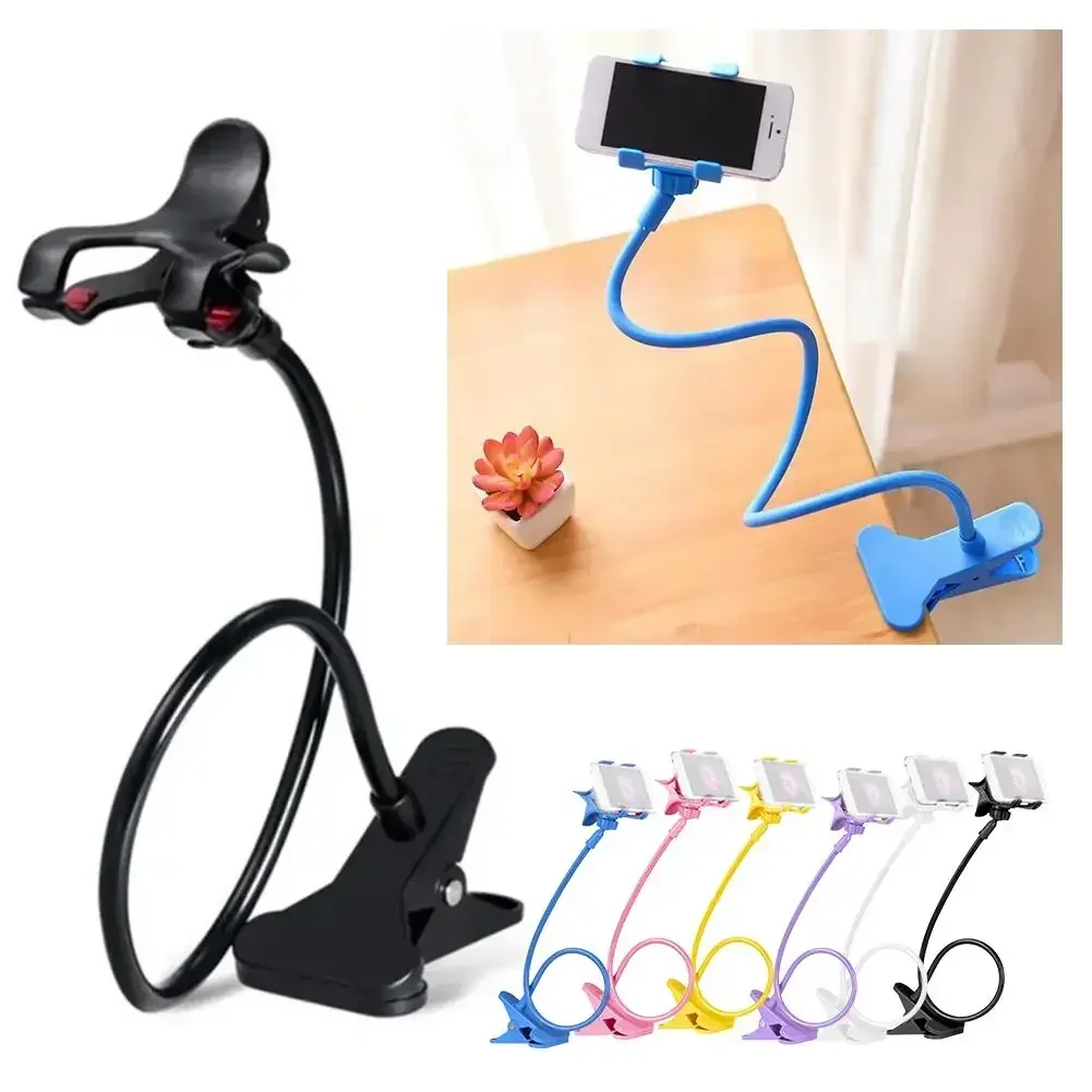 

360 Universal Lazy Bracket Mobile Phone Holder Portable Flexible Bed Desktop Bracket Smartphones Table Clip Stand Base Support