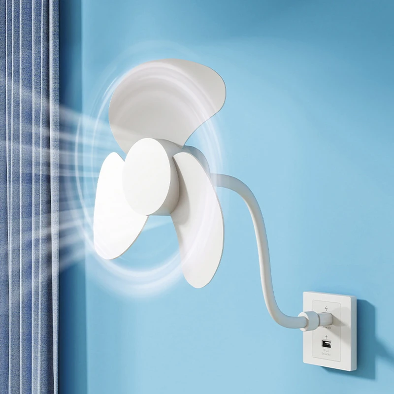 USB Plug in Fan Plug and Play Low Noise Portable Fan with Switch 360 Adjustable Cooling Fans for Indoor Outdoor Fishing Home