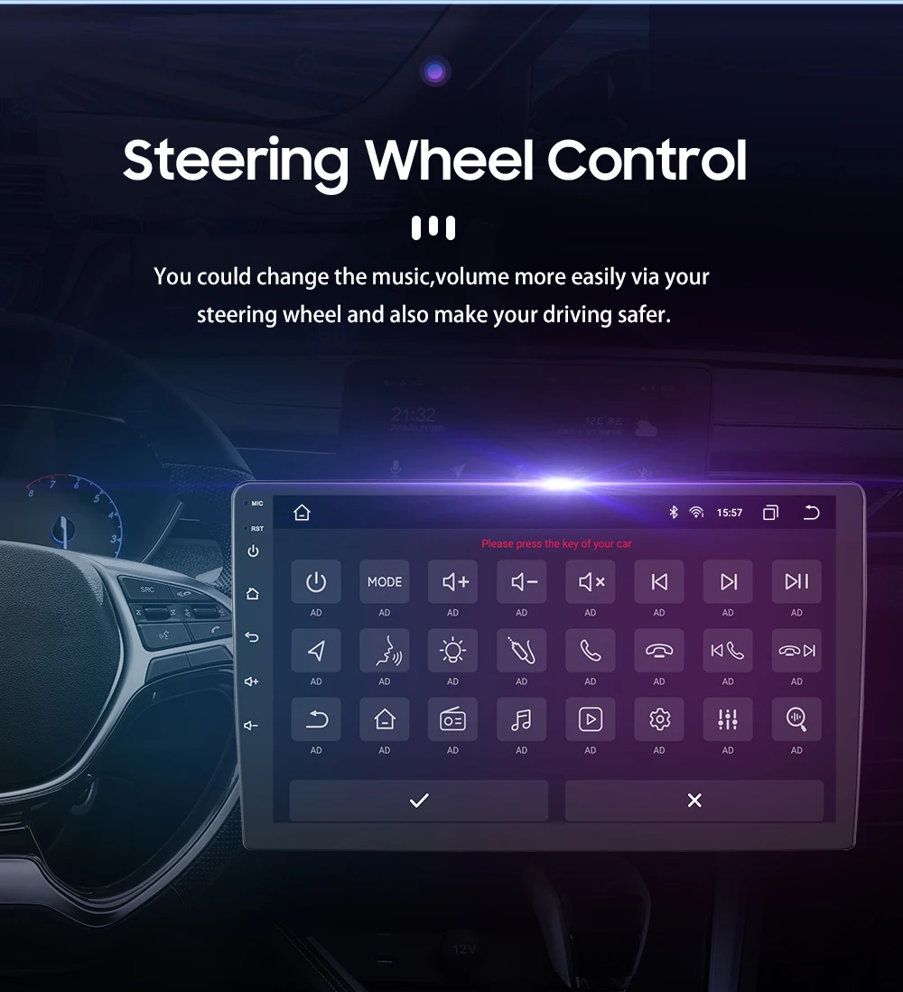 7"7862 Android 12 Universal 1din Autoradio Multimedia Player DSP CarPlay GPS Navi 4G Car Radio Stereo Manual Retractable Screen