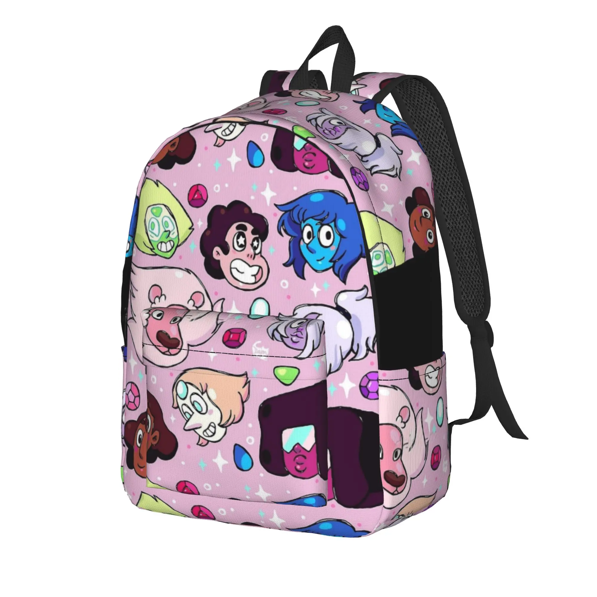 Crystal Gem Friends Backpack  Student Unisex Polyester Daily Backpacks Large Funny School Bags Rucksack