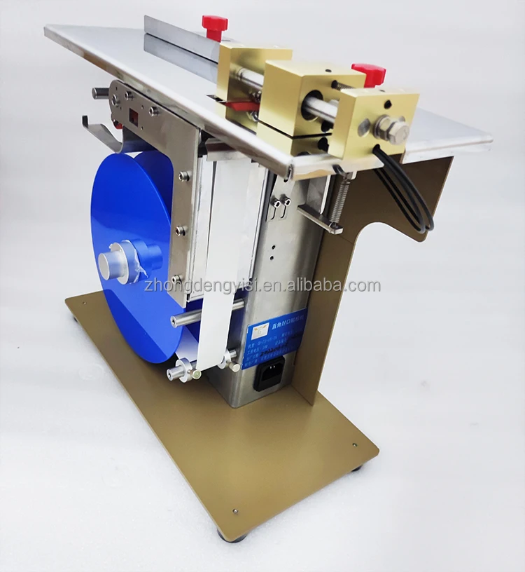 Semi Automatic Self Adhesive Label Cutting Pasting Machine for Right Angle Box Transparent Seal