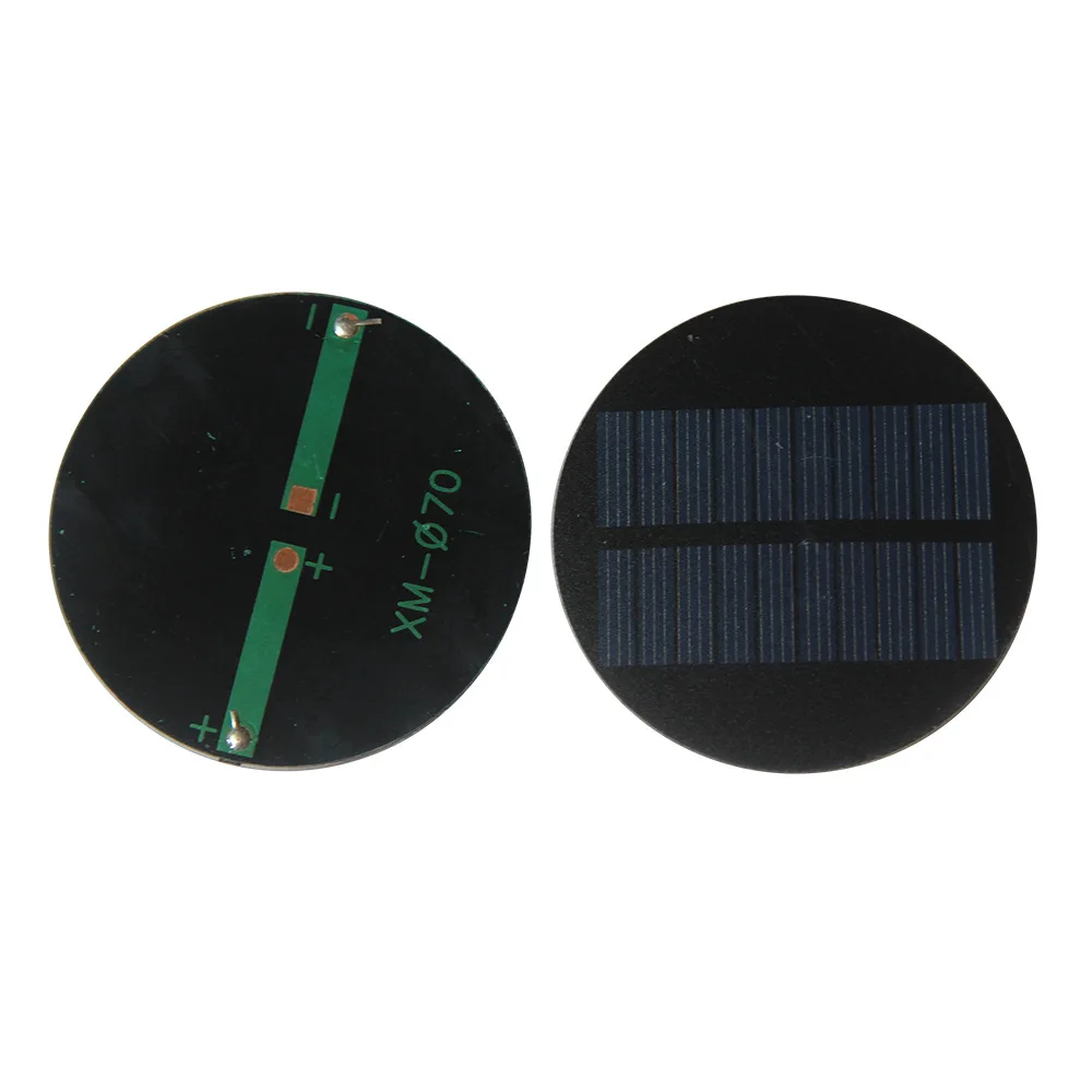 0,35W 5V Rundes Solarpanel Durchmesser 70mm, Runde Kleine Solarzellen für 3,7V-5V Batterie, Licht, Spielzeug, Aufladen – Detail 4