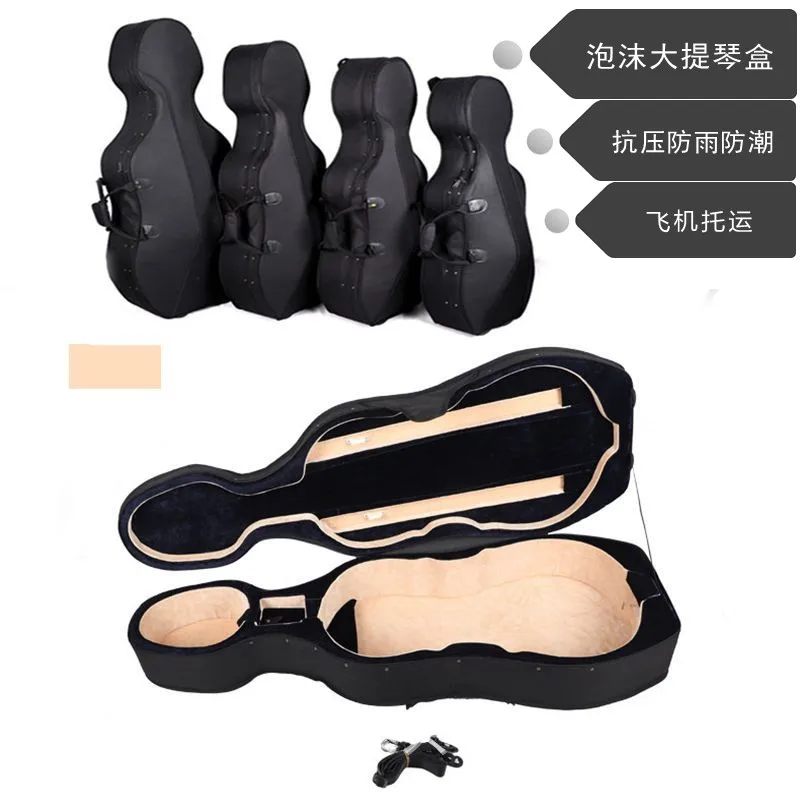

Высококачественный ящик для виолончели, двойная спинка плеч, сверхлегкая устойчивость к давлению, дождевая и влагостойкая авиационная перекладина 4/4 3/4