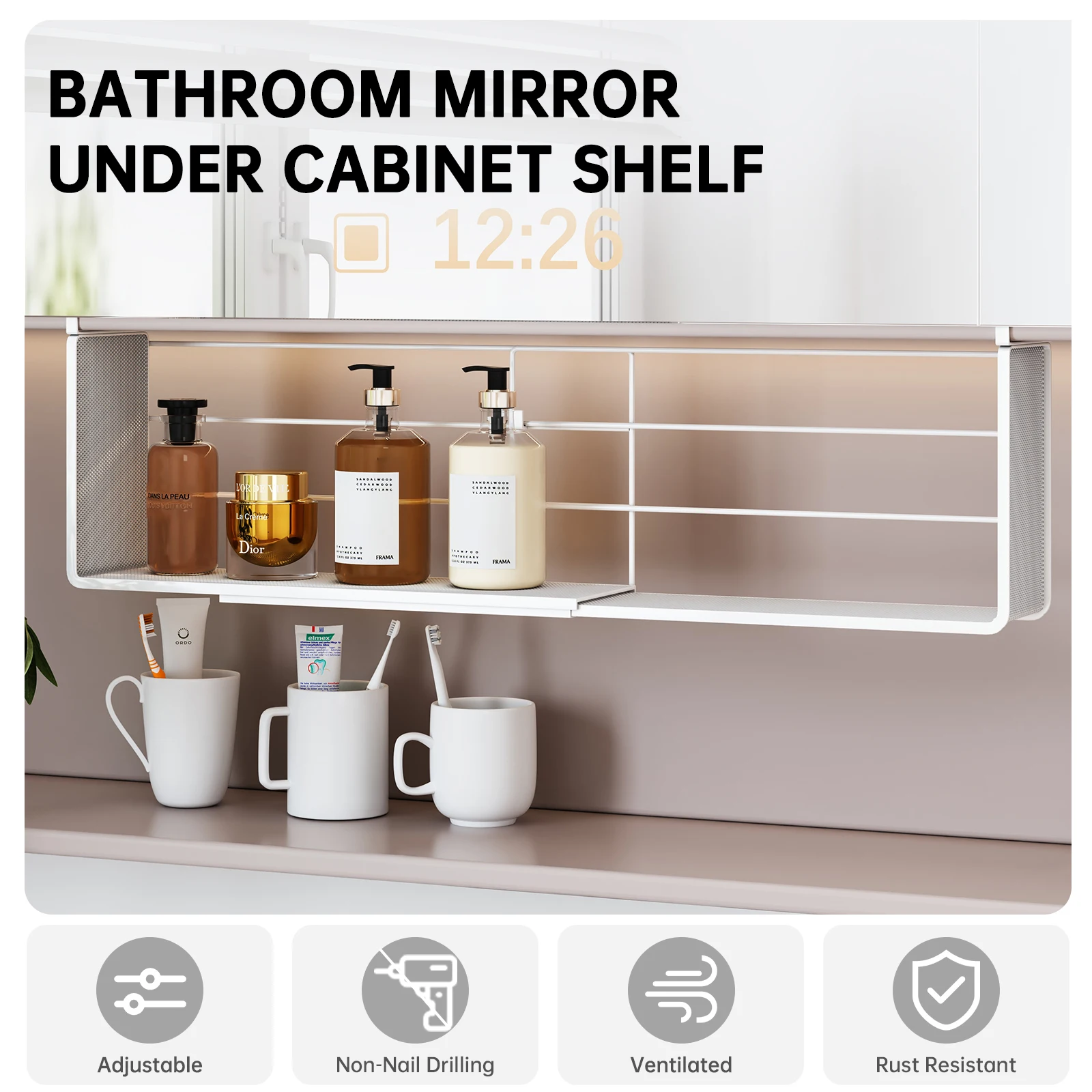 ミラーキャビネット収納ボックス、層状棚付き、ハンギングバスケ - Home Goods Bathroom Cabinets のレビューと価格