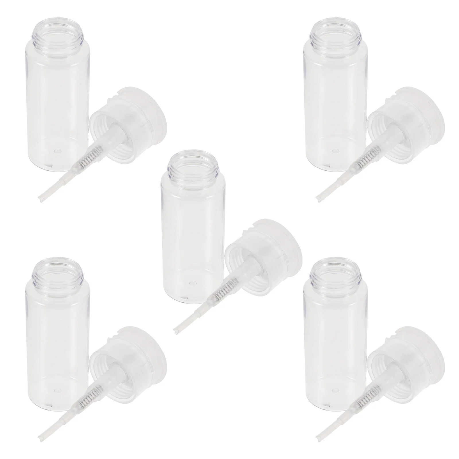 Ensemble de bouteilles pour dissolvant de vernis à ongles, 5 pièces, distributeurs à pompe solides pour manucure, stockage de liquide de voyage, conteneur réutilisable