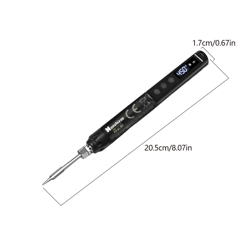 مجموعة لحام USB بشاشة رقمية متعددة الوظائف، تحكم دقيق في درجة الحرارة وأكثر كفاءة، أسود