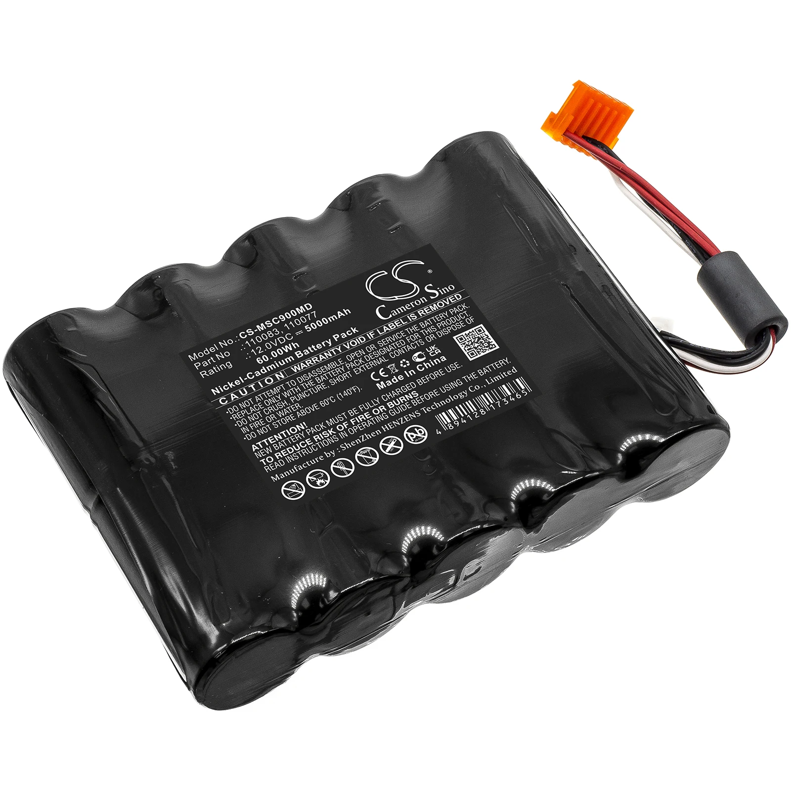 

CS Medical Battery for Siemens Monitor SC7000 SC9000 Physiologic Monitor Fits 110077 110083 5000mAh/60.00Wh Ni-CD 12.00V