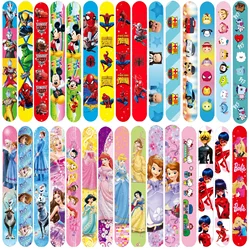 48-72pcs 1st Disney Frozen Mickey Clap Circle Child Multiple Styles Theme Birthday Party Decoration Kids Toy Gift Slap Bracelet