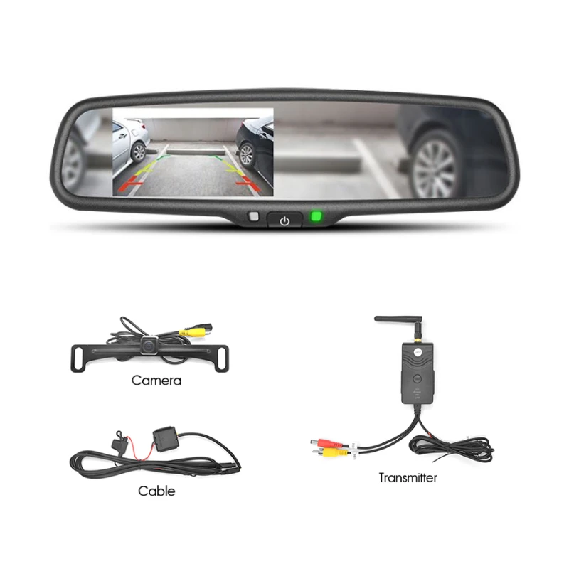 2.4G Wireless Signal Car 4.3inch Car Room Mirror Rear View  Reversing Kit with Parking Camera