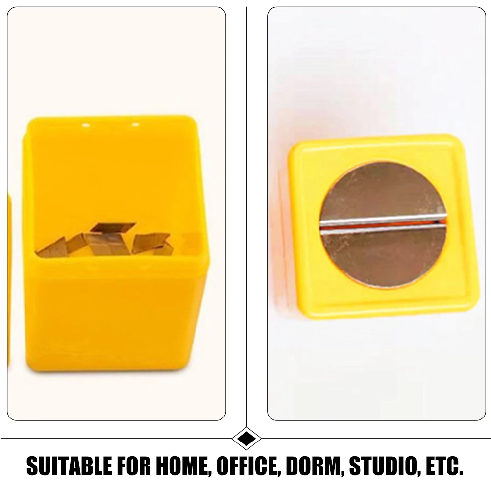 

2pcs Blade Storage Box Waste Durable Compact Safety Broken Case Yellow Container Portable Reusable Holder