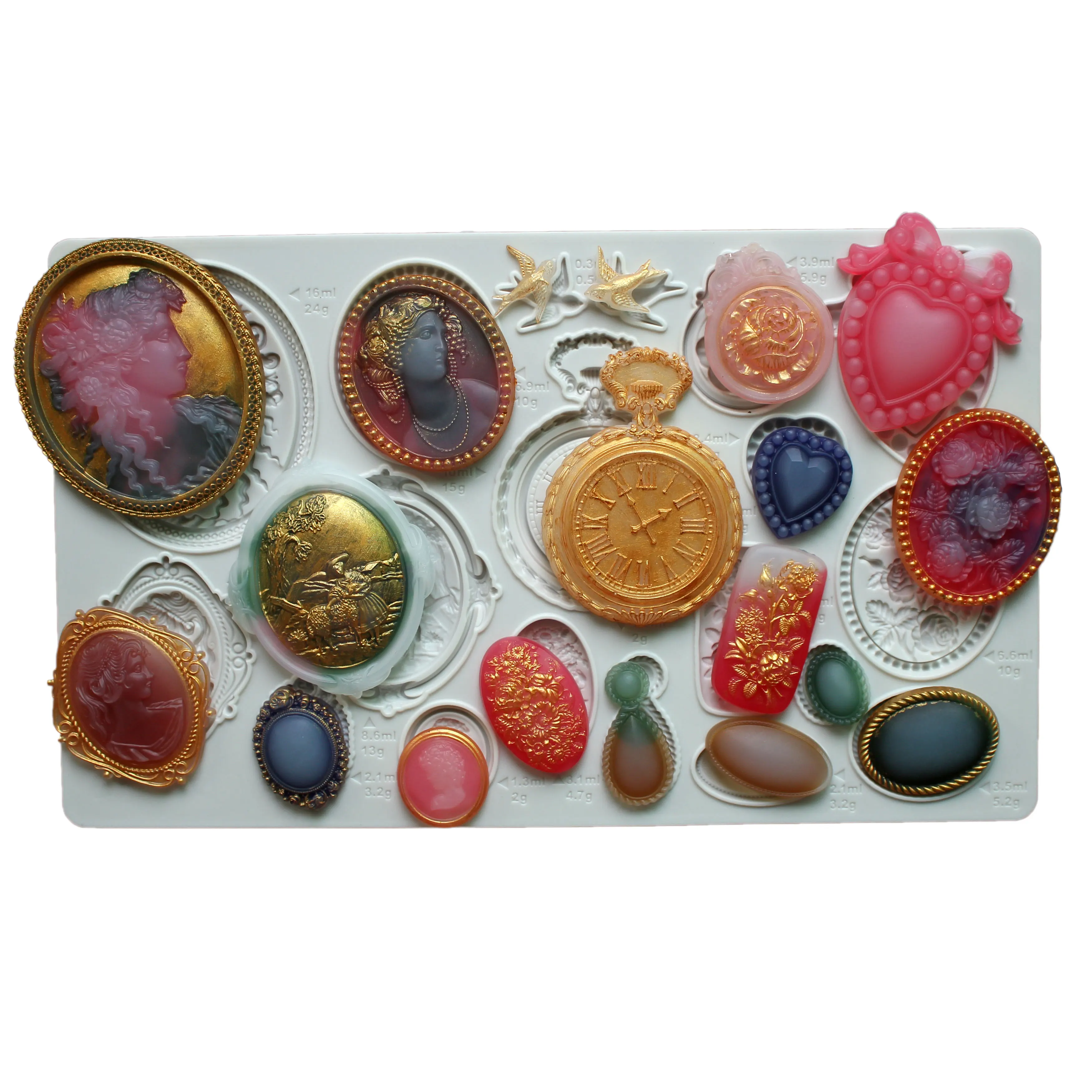 Gemstones, Emblems, Relief Silicone Mold Fondant Cake Decorating Silicone Mold Clay,Sugarcraft Chocolate Baking Tool，Kitchenware