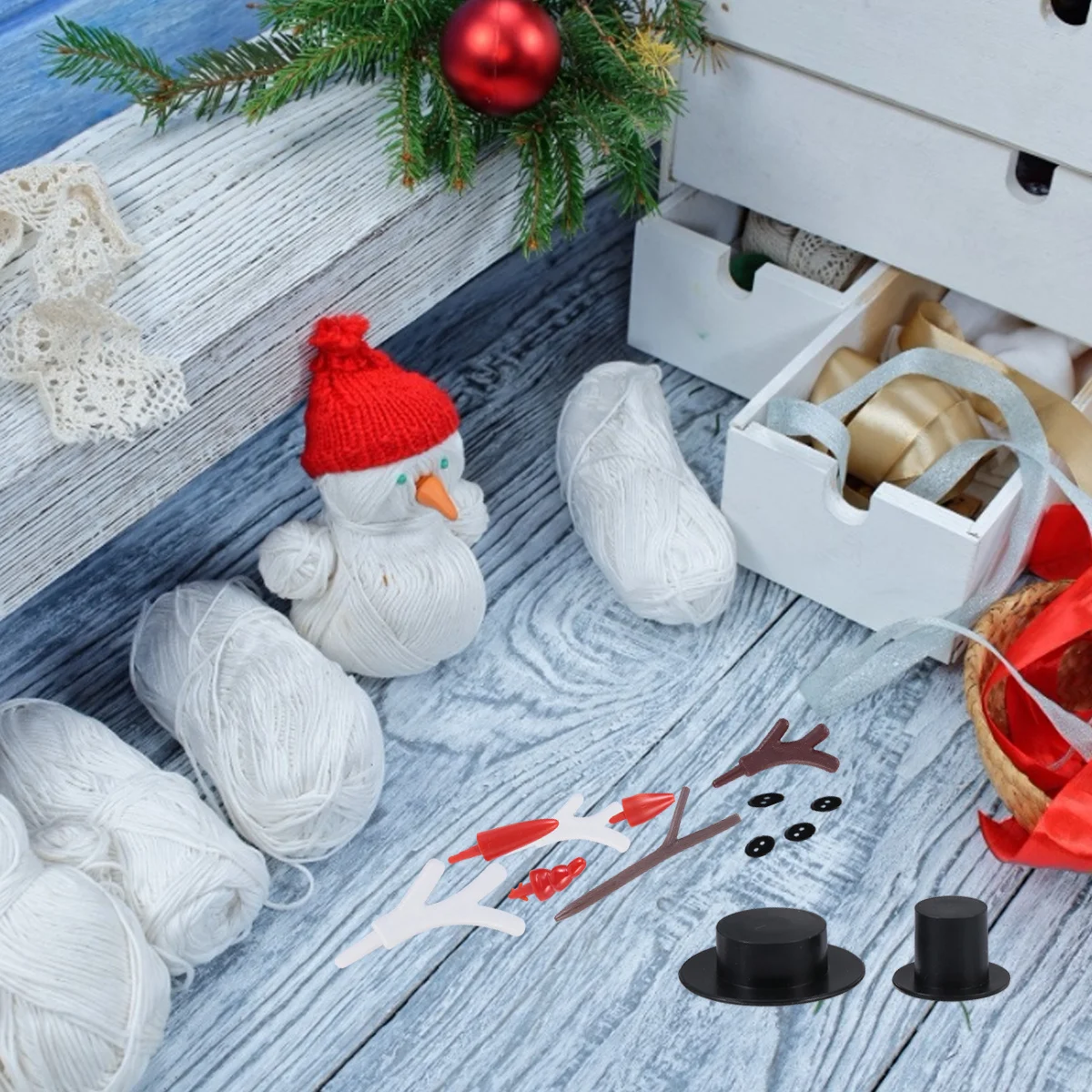 

Handmade Christmas Snowman Accessories DIY Material Set Plastic Kit for 's Holiday Craft Creative Parent-