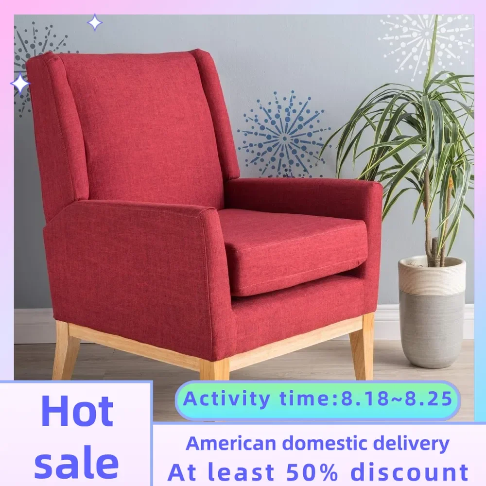 Aurla Fabric Accent Chair Folding Bed for Sleeping Red 27.5D X 28.5W X 36.5H in Freight Free Lounge Chairs Living Room Armchairs