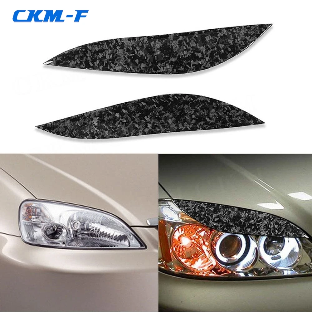 

for Honda Civic 2001 2002 2003 Headlight Covers Stickers Forged Carbon Fiber Front Bumper Eyebrow Decoration