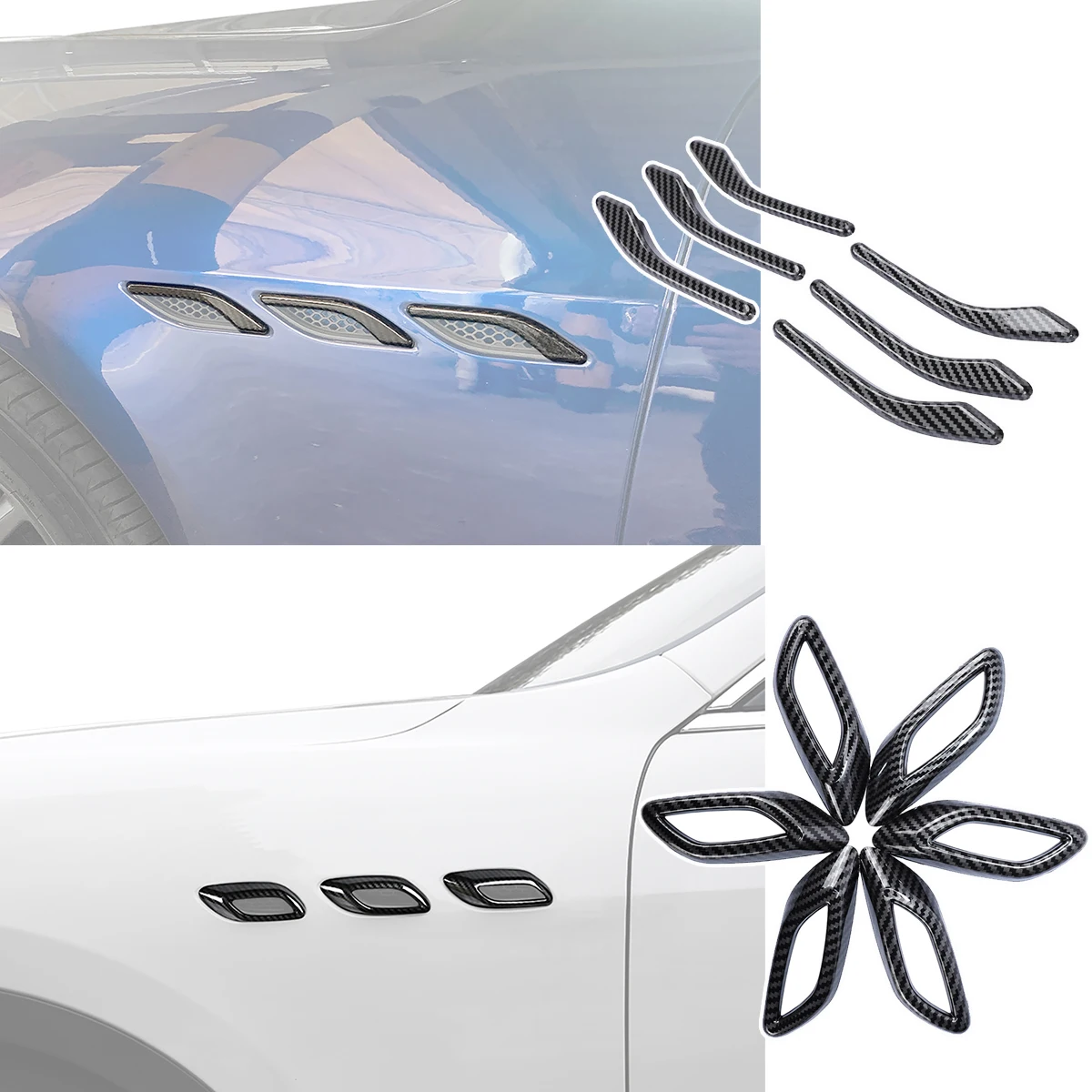Side Air Vent Fender Cover Trim Decal Protector for Maserati Levante 2016 2017 2018 2019 Ghibli 2014-2019 Car Exterior Accessory