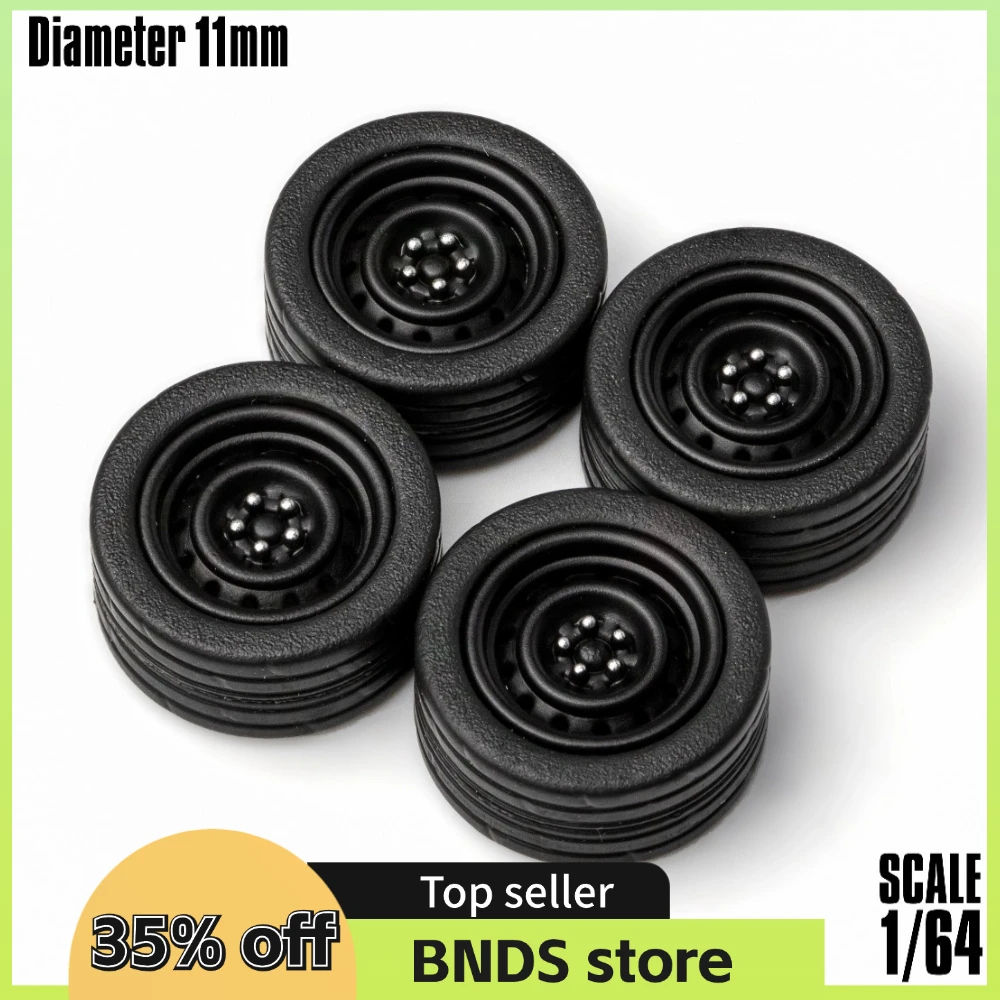 SpeedCG 1/64 ABS Wheels with Rubber Tire Type N Modified Part Diameter 10/11mm For Model Car Racing Vehicle Toy Hotwheels Tomica