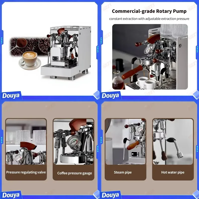 Semi Automatic Restaurant Industrial E61 Variable Pressure Classic Commercial Espresso Coffee Machine With 9Bar Rotary Pump