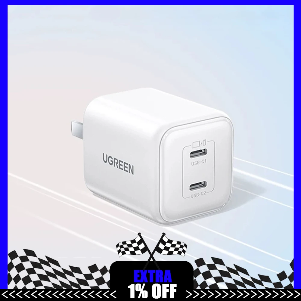 UGREEN X526 Dual-Port Charging Head 45W Gallium Nitride Charger 45W Dual-Port Ice Speed Charging Advanced 30 Minutes Charging