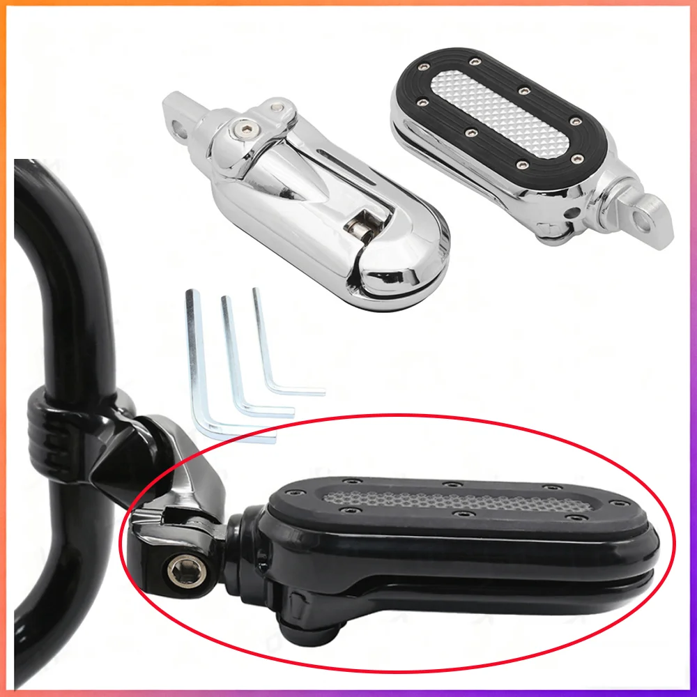

1.25" Motorcycle Footpeg Foot Rests Footrest For Harley Softail Touring Electra Street Glide Road King Fat Boy Breakout Dyna