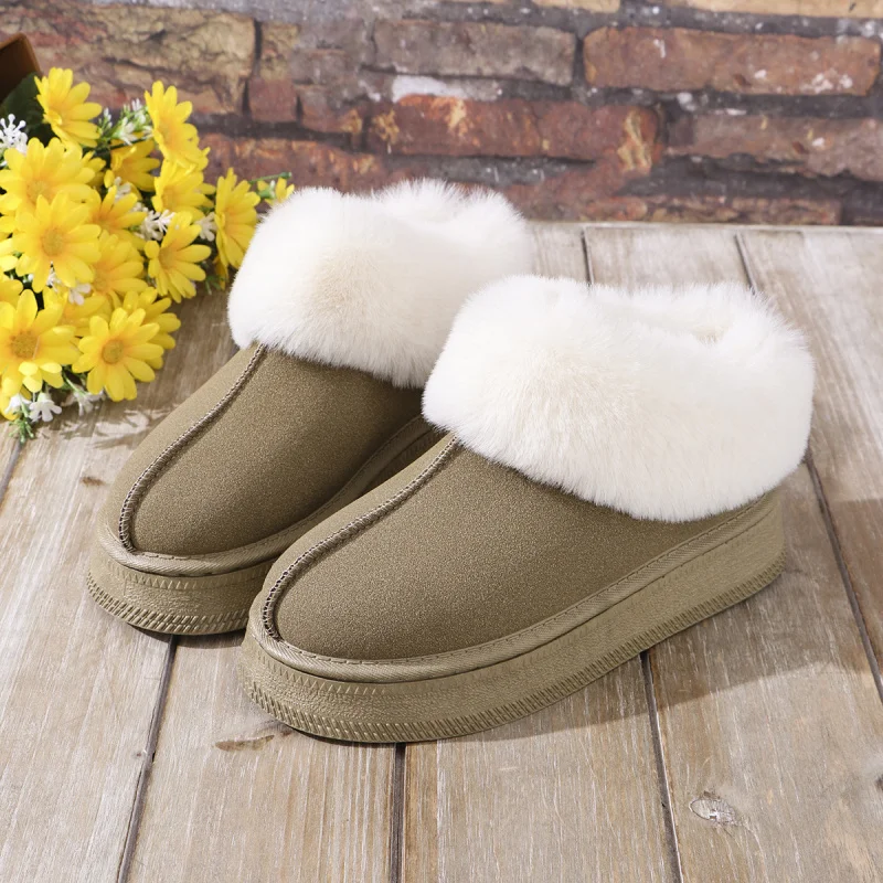 2025Thick-Soled Fleece-Lined Short Snow Boots for Women, Plus Size, Large Size, Furry Thick-Soled Cotton Shoes