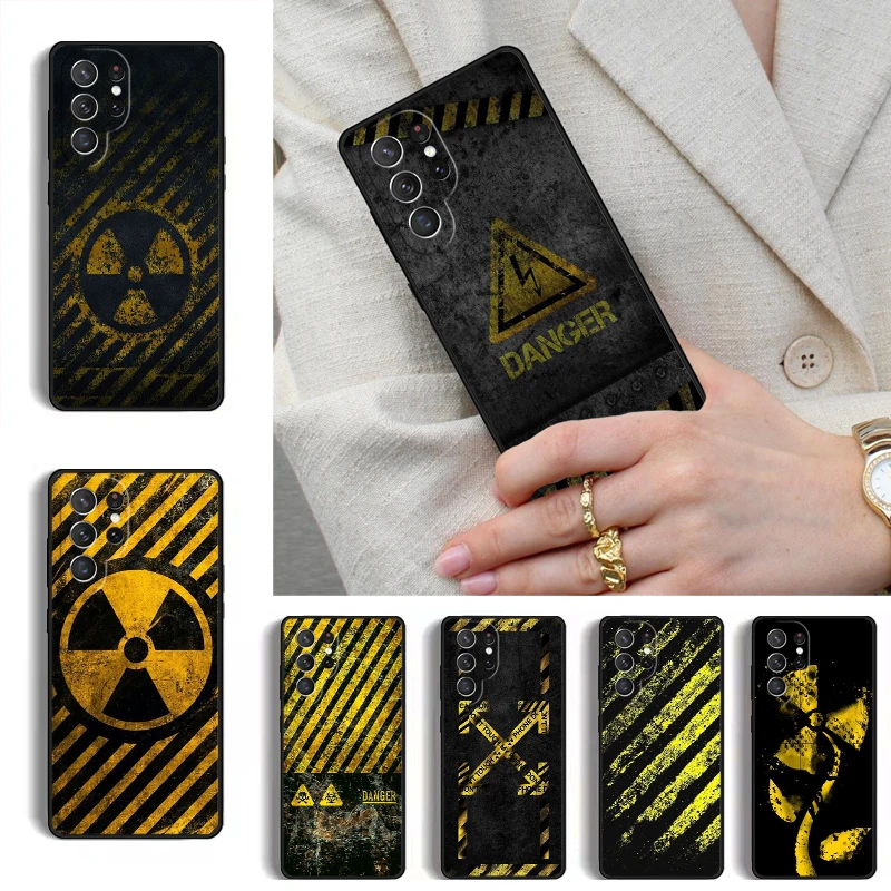 Danger Radiation Zone Phone Case for Samsung Galaxy S26 S25 Ultra S24 S23 S22 S21 Plus Note 10 Bumper Cover