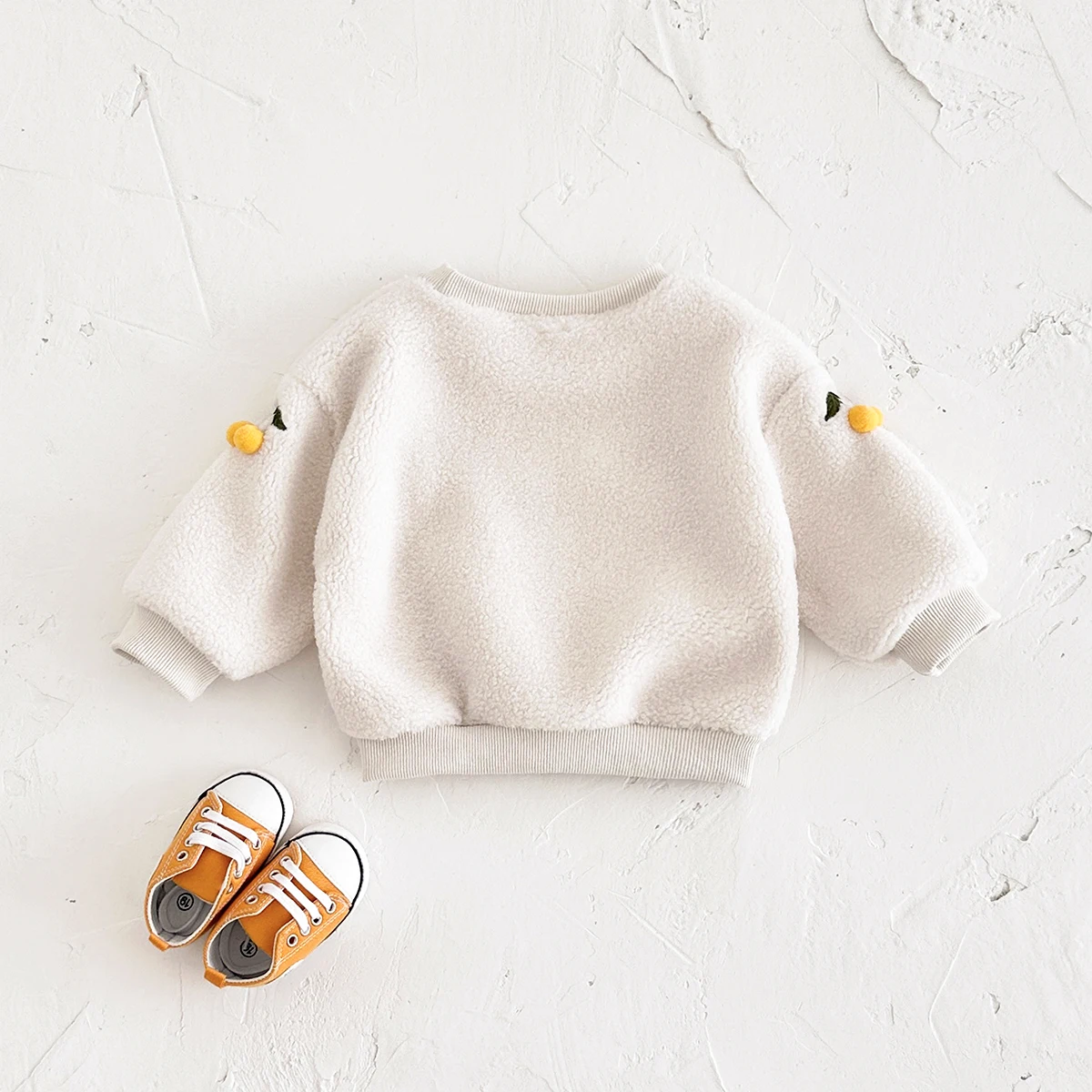 Baby Girl Clothes Winter Baby Tops Boy Baby Fashion Children Thick Lamb Wool Fabric Embroidery Korea Top Infant Baby Autumn