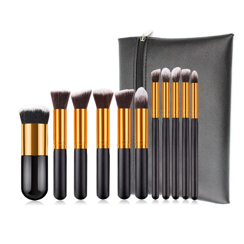 11/10pcs Cheapest Makeup Brushes Set Foundation Cosmetic Kabuki Blending Blush Powder Contour Brush Eyeshadow Makeup Tools