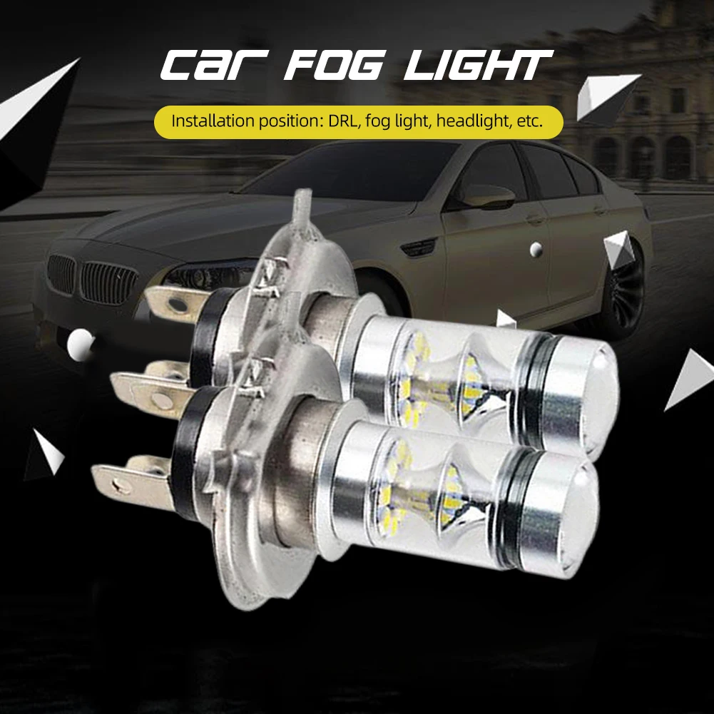 2pcs LED Headlight Bulb H4 H7 H11 LED Car Fog Light Super Bright Car High Low Beam 100W 6500K 2000LM 12V for Auto Vehicle Parts