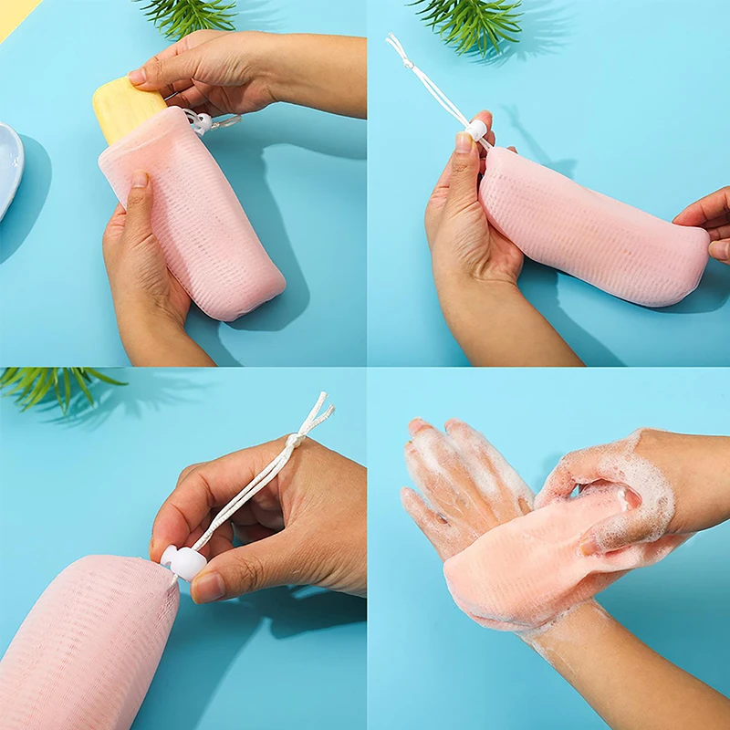 1Pcs Thickened 6 Layer Foaming Soap Net Bag Facial Cleanser Bath Shower Body Cleansing Washing Tool