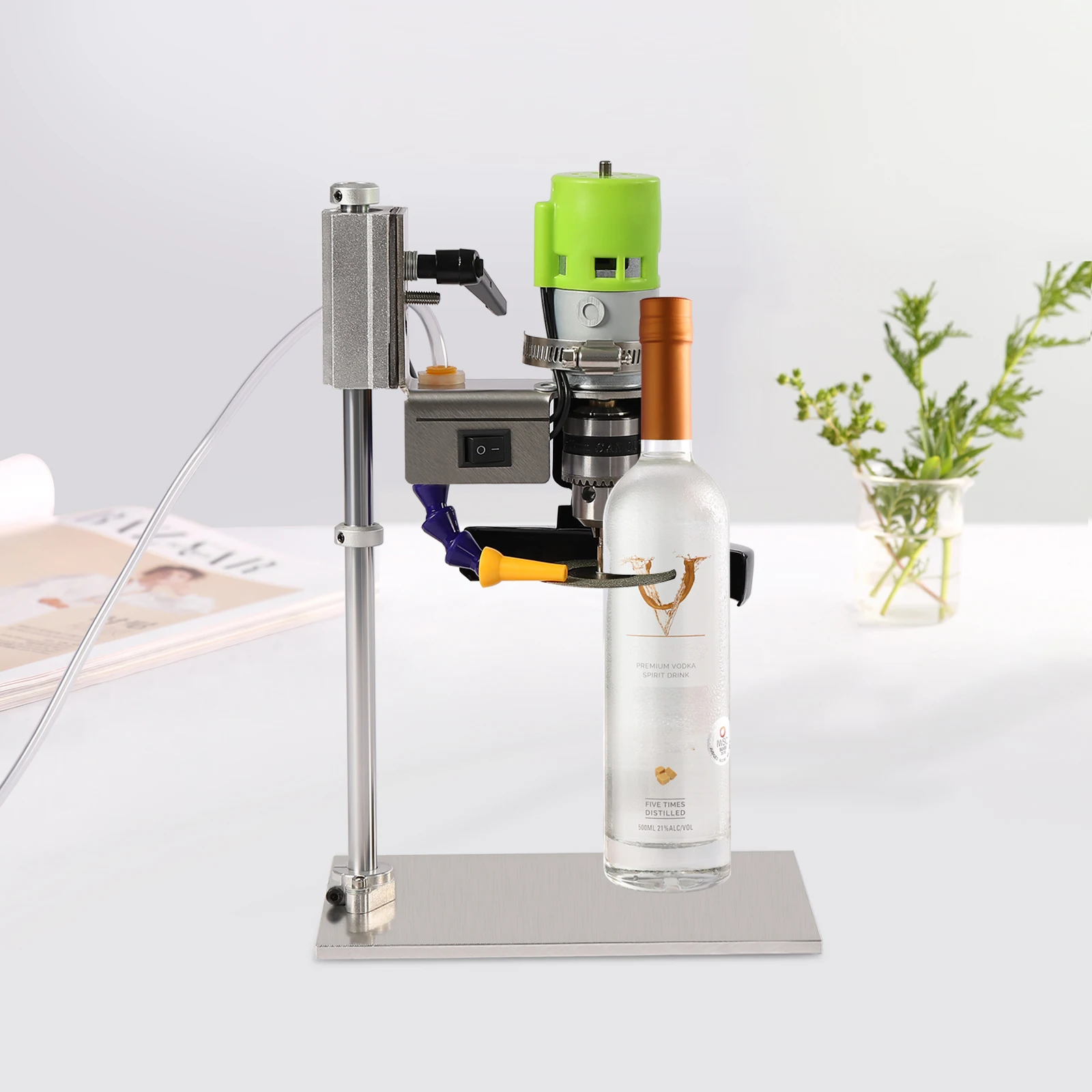 6000R دقيقة قاطع الزجاجات 150 واط الكهربائية لتقوم بها بنفسك ماكينة تقطيع الزجاجات ماكينة قطع الزجاجات النبيذ مجموعة أدوات للزجاج المربع المستدير #4