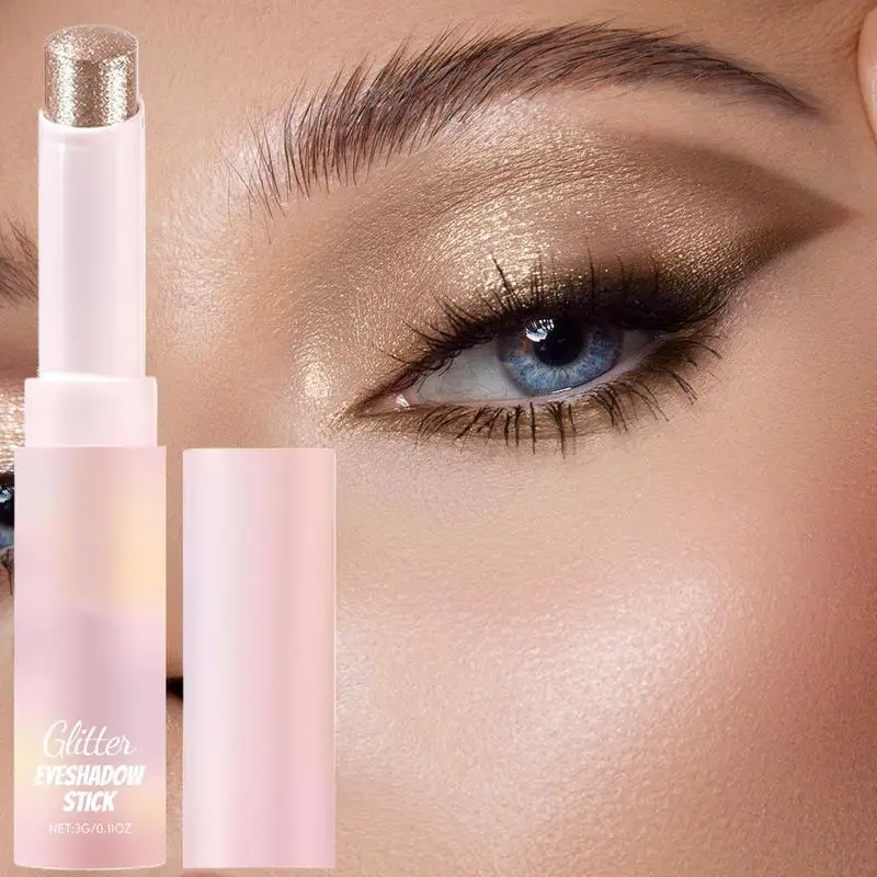 6 color Glitter Eyeshadow Makeup Crystal Jelly Glaze Stick Eye-liner Shimmer Glitter Matte Neutral Brown Eyeshadow Pencil Crayon