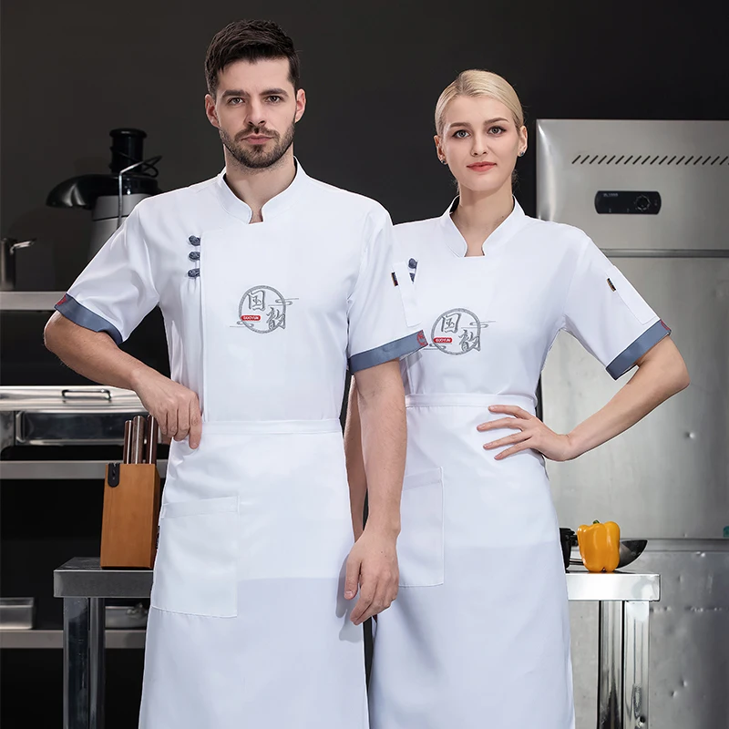 Abbigliamento da cuoco giacca da cuoco uniformi da cameriere sala da pranzo uniforme servizio di ristorazione panetteria vestiti da cucina top uniformi da cucina