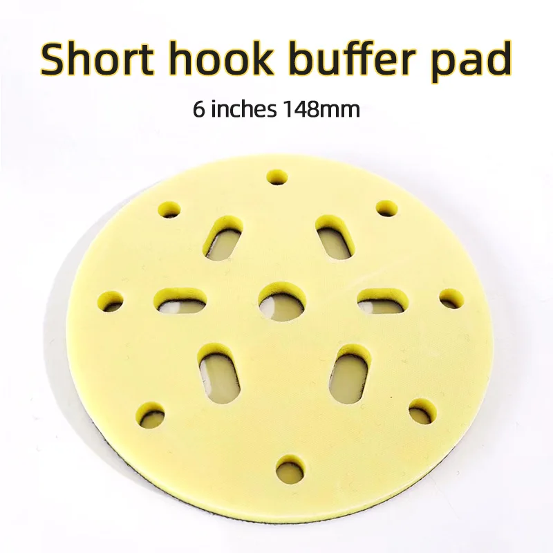 4 PCS Multiple Holes 6 Inch Short Hook Thickened Buffer Pad Sandpaper Grinding Sponge Cushion Pallets And Tray Adhesive Pads